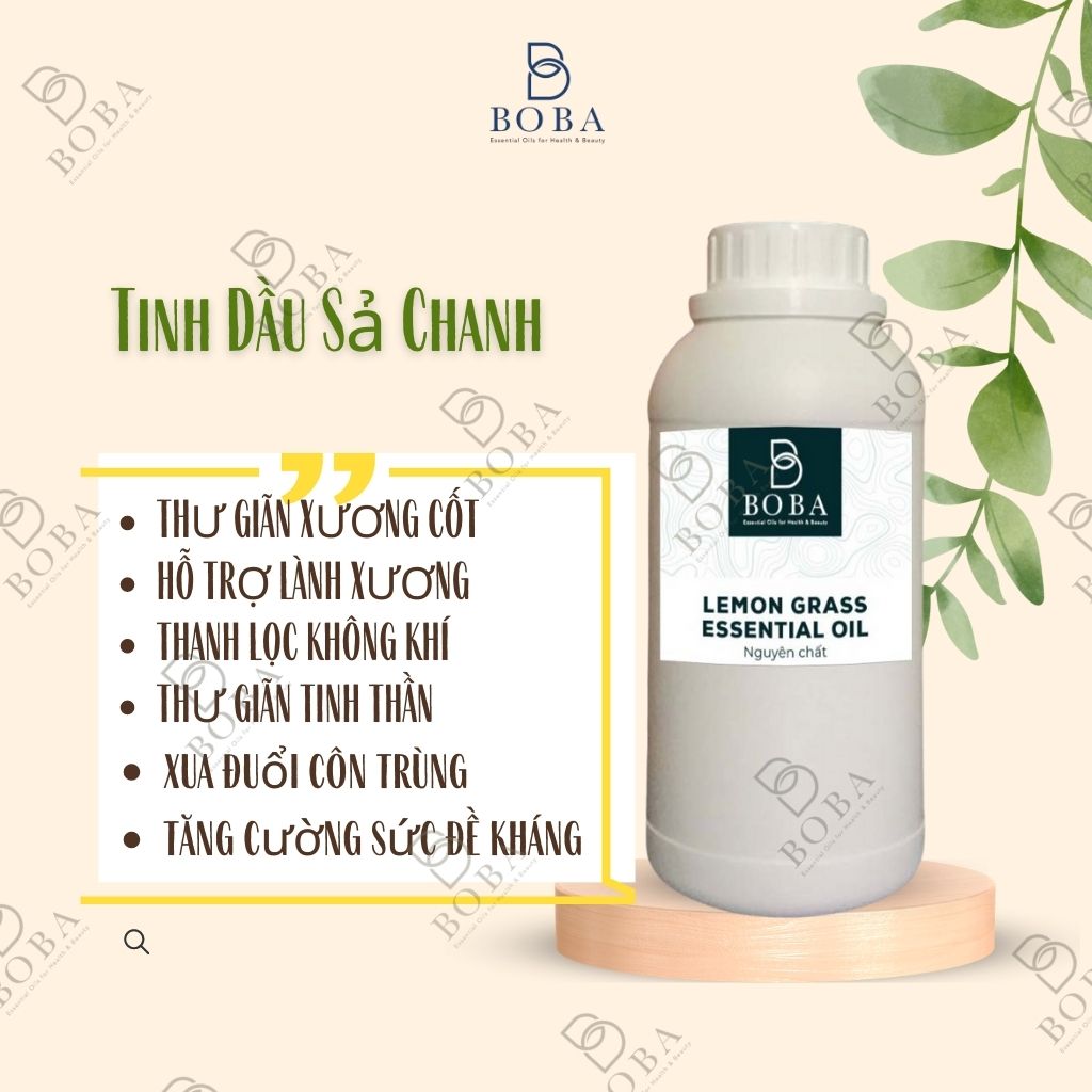 Tinh Dầu Sả Chanh BOBA Thơm Phòng, Khử Côn Trùng Chai Nhôm, Chai Nhựa Dung Tích 250,500 & 1000ML - BOBA NATURALS