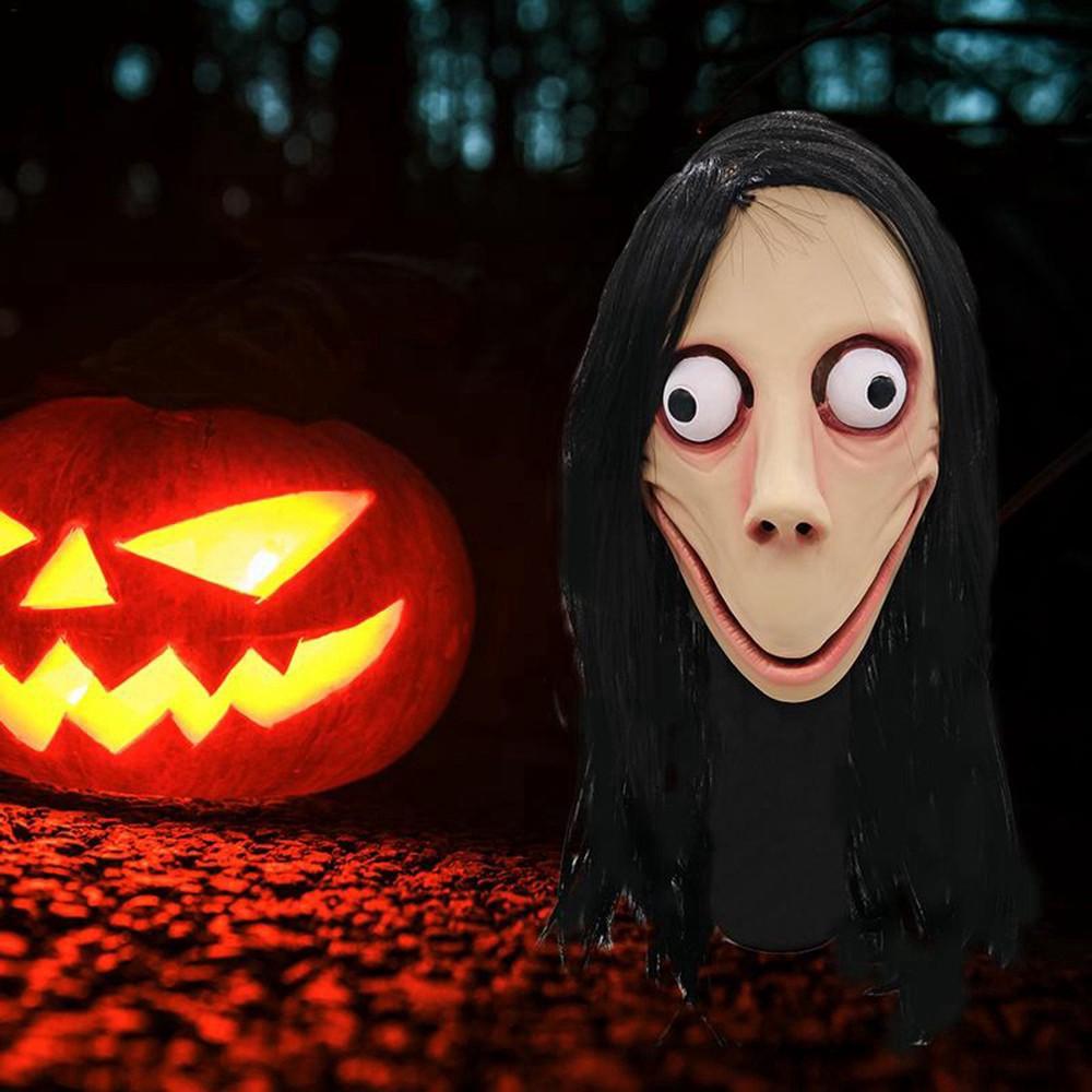 -Mặt nạ hình quái vật Momo trang trí Halloween độc đáo-Mặt nạ chú hề ma quái IT, Valak, Momo