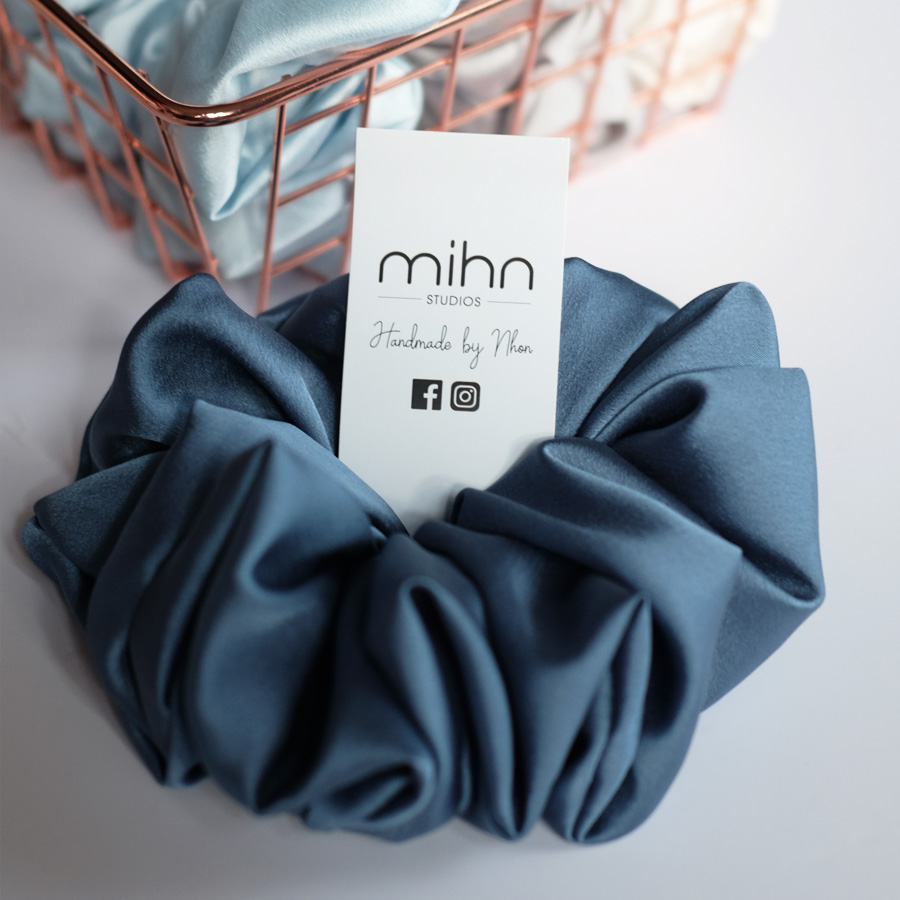 Dây buộc tóc Scrunchie vải lụa, cộc tóc vải size XXL thời trang, dây buộc tóc