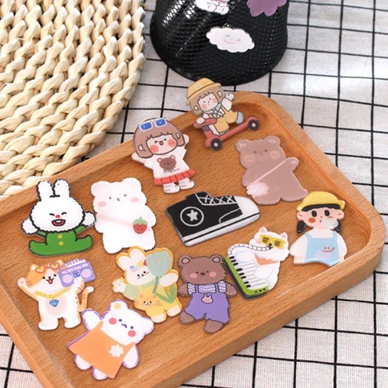 STICKER PHỤ KIỆN CÀI ÁO,TÚI TOTE,BALO HOẠT HÌNH CUTE