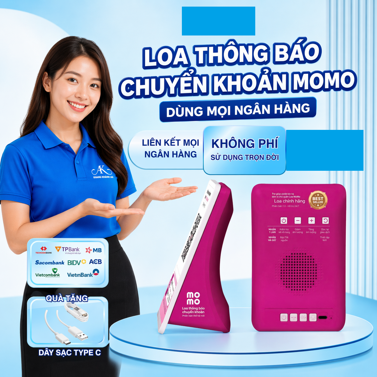 Loa Thông Báo Giao Dịch MoMo Bản WiFi Loại Tốt – Kết Nối Linh Hoạt Với Nhiều Ngân Hàng