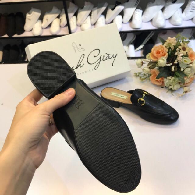 DL05 -Dép lê/ sục nữ siêu hót da lì mũi vuông khoá hàng loai 1 full box