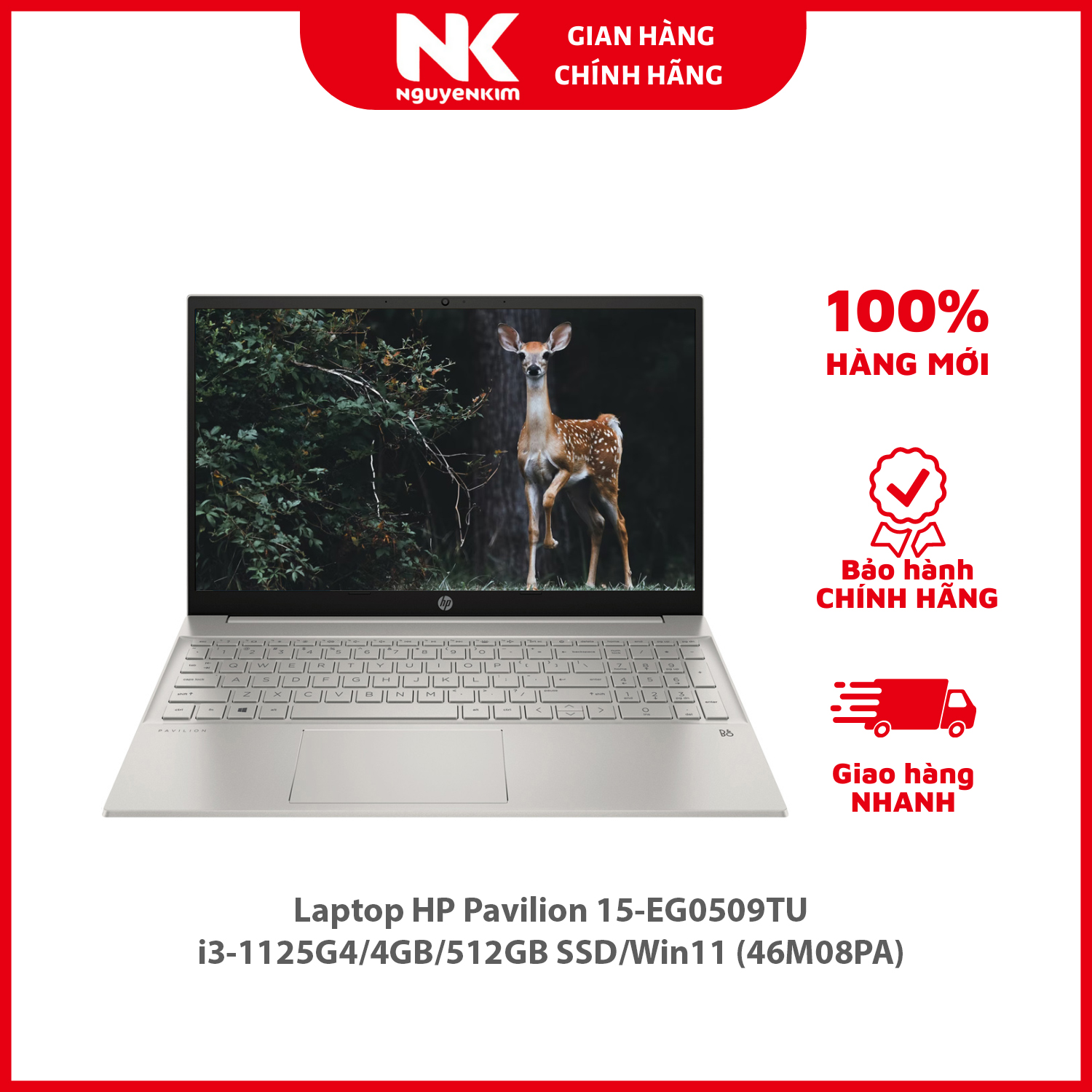 Laptop HP Pavilion 15-EG0509TU i3-1125G4/4GB/512GB SSD/Win11 (46M08PA) - Hàng chính hãng