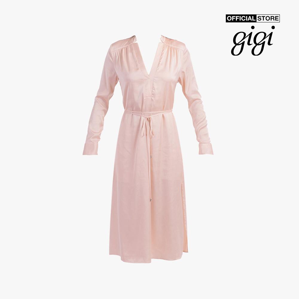GIGI - Đầm midi cổ V tay dài nữ tính G2107D221162