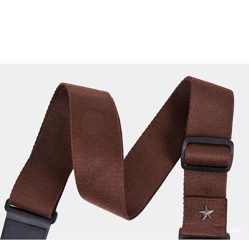 Electric Guitar Strap Acoustic Folk Guitarra Belt Straps Vintage Cross Personality Guitar Shoulder Straps with Pick Black Pocket