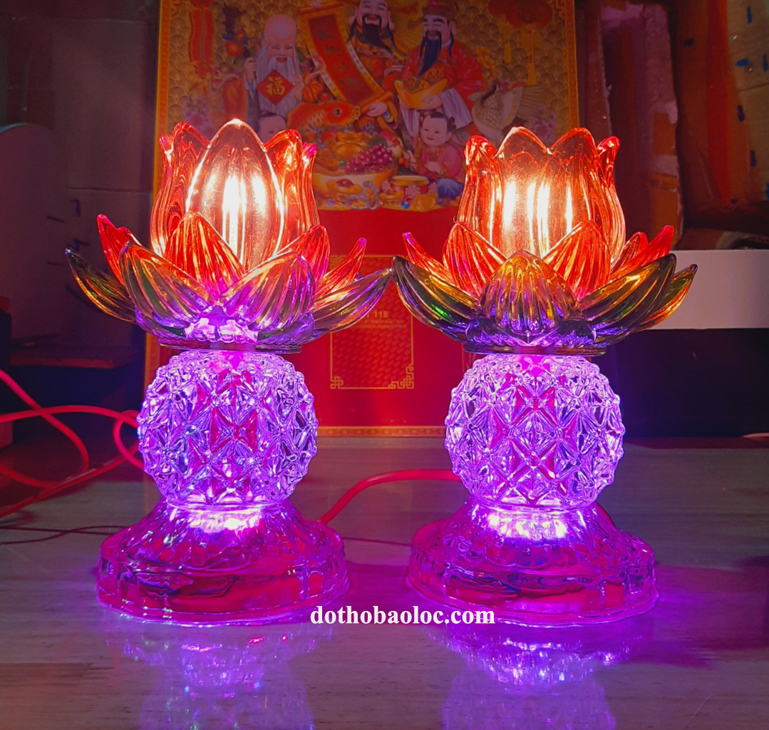 Cặp đèn Pha Lê Hoa Sen 20cm
