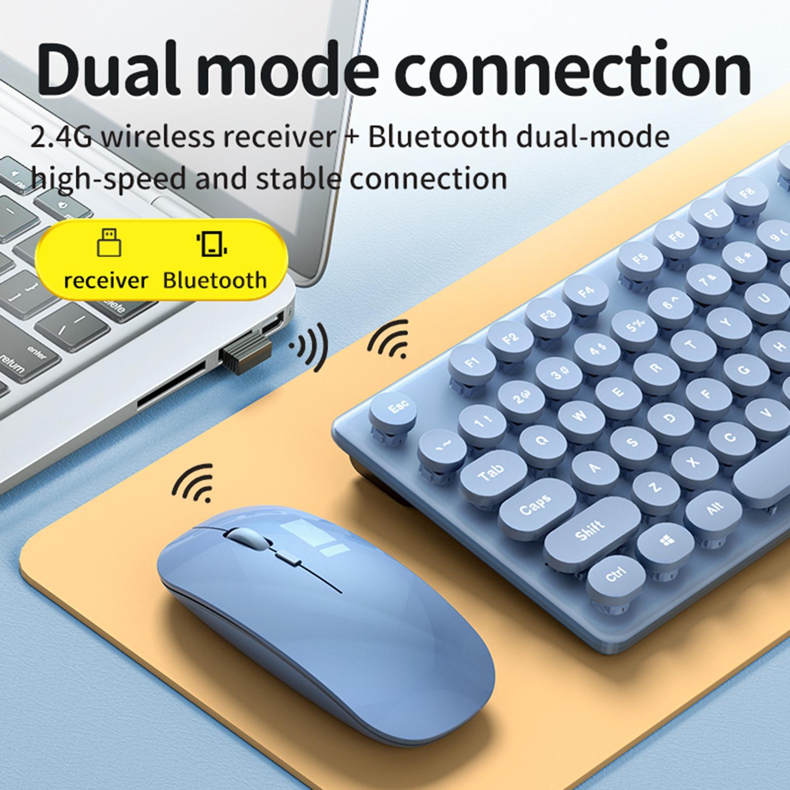 Wireless Keyboard Mouse Dual-Mode for OS Windows iOS Android