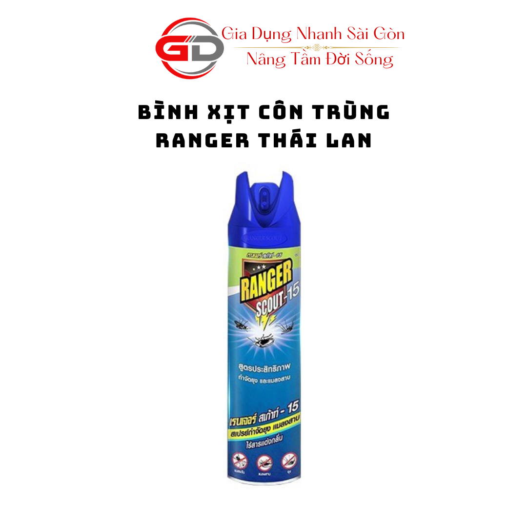 Bình Xịt Kiến Gián Ruồi Muỗi Và Côn Trùng Ranger 600ml Thái Lan