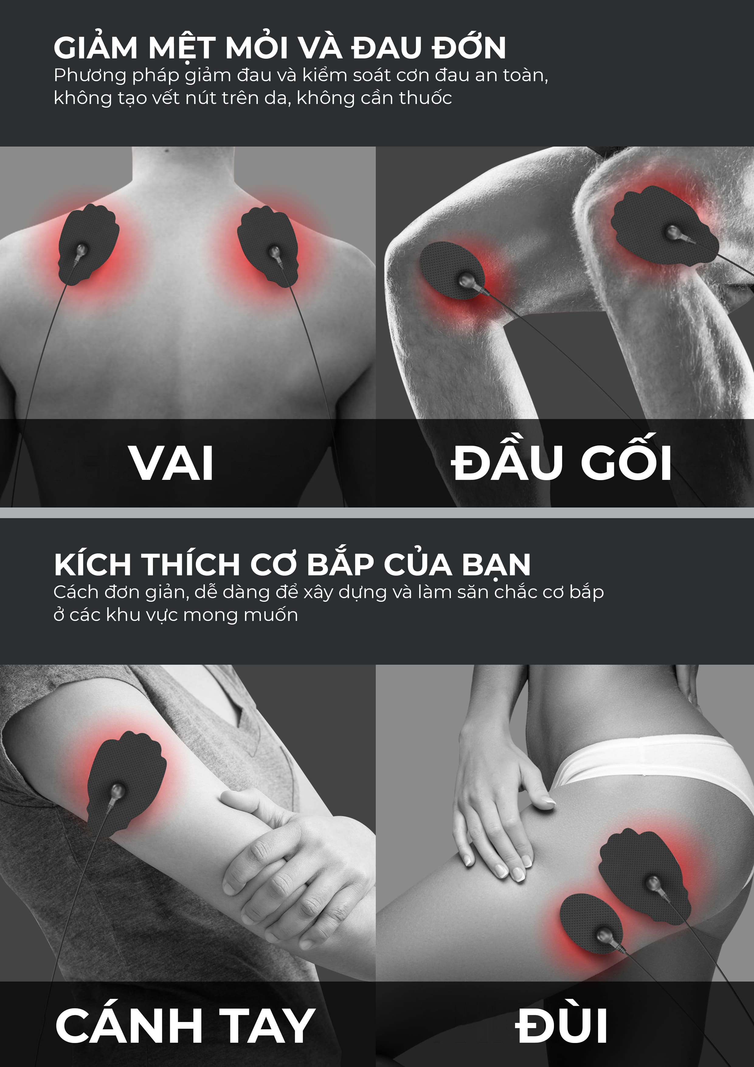 Máy Mát Xa Giảm Đau Và Tăng Cơ, Giảm Mỡ Bụng, Đùi 3 Trong 1, Trị Liệu Giãn Cơ, Thư Giãn, Dễ Sử Dụng
