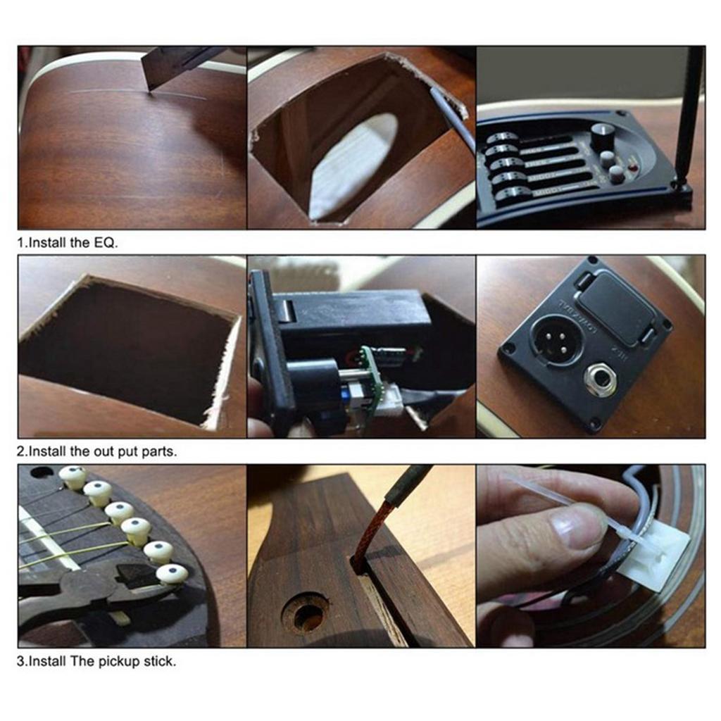 -band Acoustic Guitar Pickup Preamp w/ LCD Screen & Microphone
