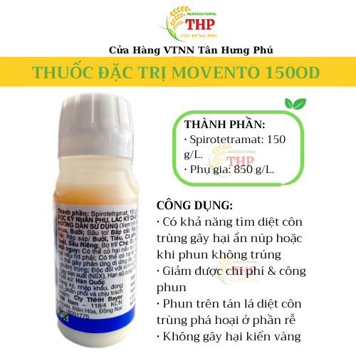 MOVENTO 150OD | Diệt trừ rệp sáp, sâu bệnh, bọ trĩ hại cây trồng | Chai 100ml