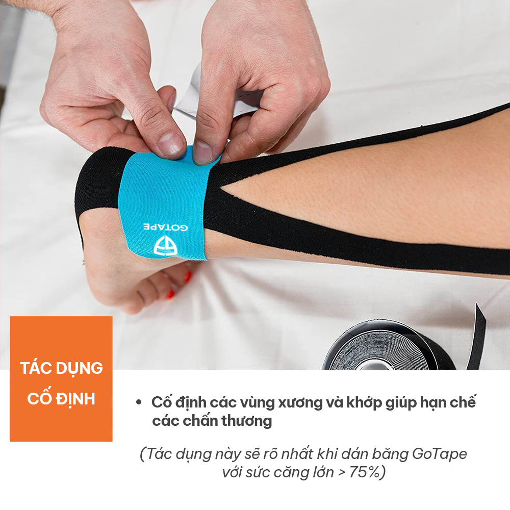 Băng dán cơ thể thao GoodFit Gotape, cuộn Pre-cut, 5cm*5m, chất liệu Rayon cao cấp, không chứa cao su