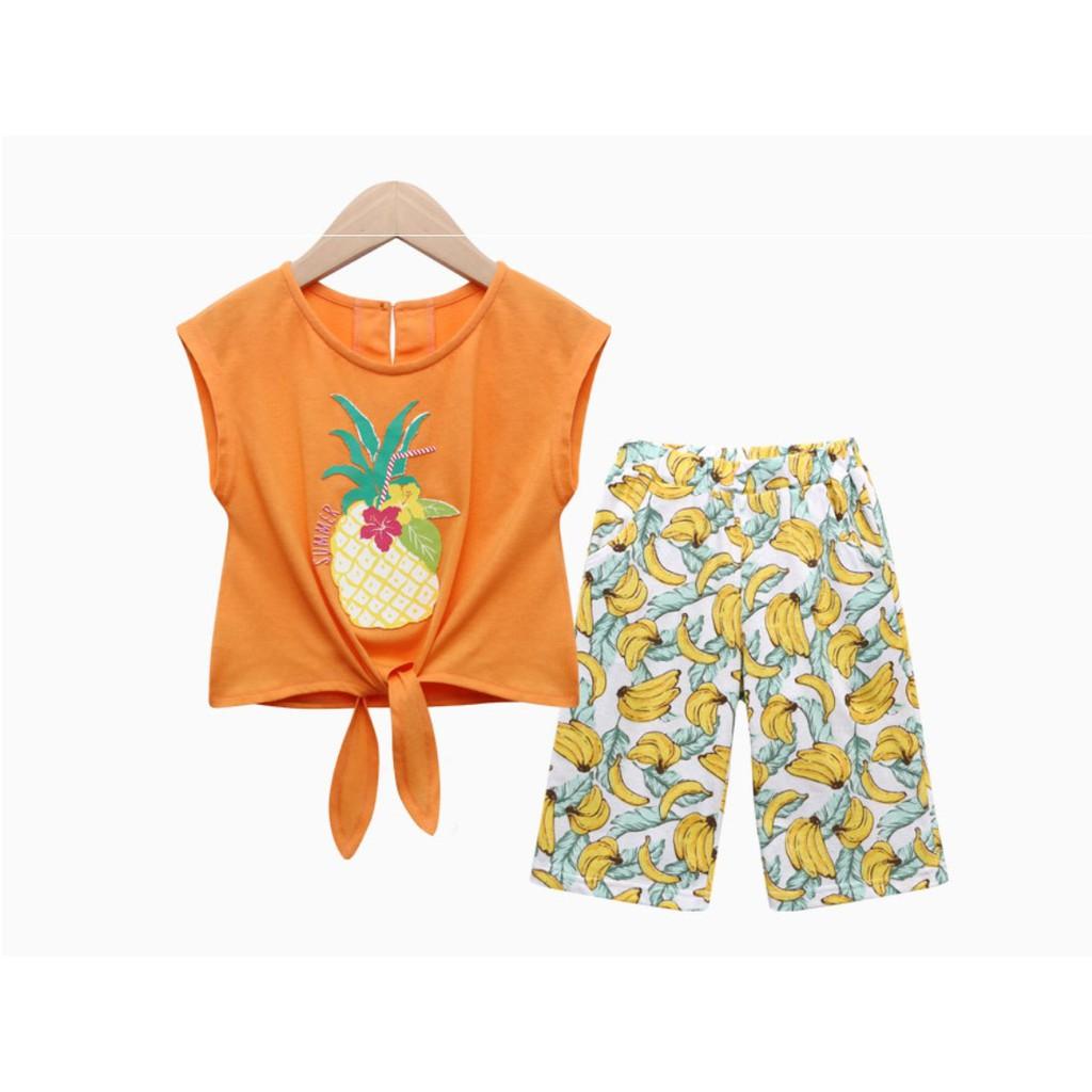 Bộ đồ bé gái Hàn Quốc cộc tay _ Pineapple Banana