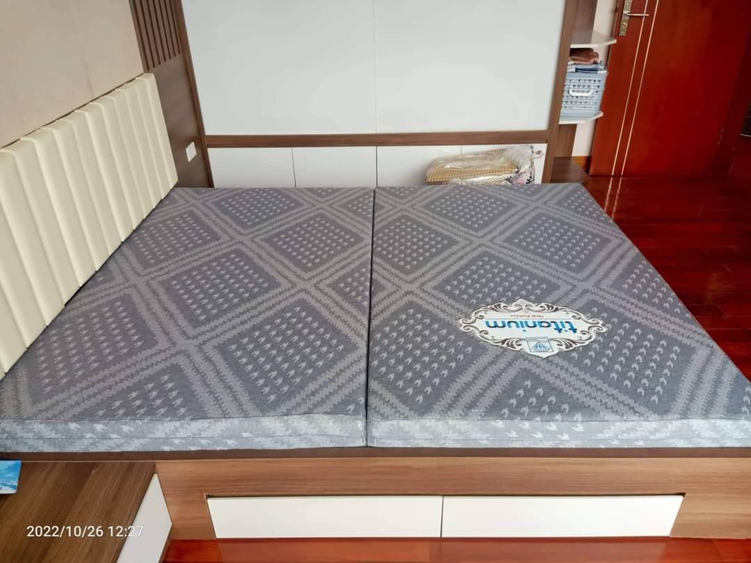 Đệm cao su bông titanium kim cương-bông ép mix 2 cm cao su thiên nhiên