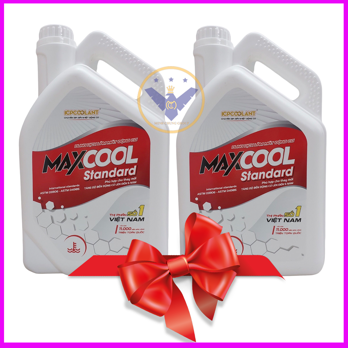 COMBO2 can nước làm mát động cơ ô tô , xe máy , tàu thuyền Maxcool Standard 4 Lít