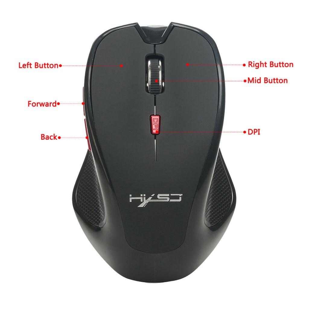 Chuột không dây HXSJ T21 USB 2.4G Văn phòng mouse 2400dpi Gaming, kết nối PC,laptop,tivi - hàng chính hãng