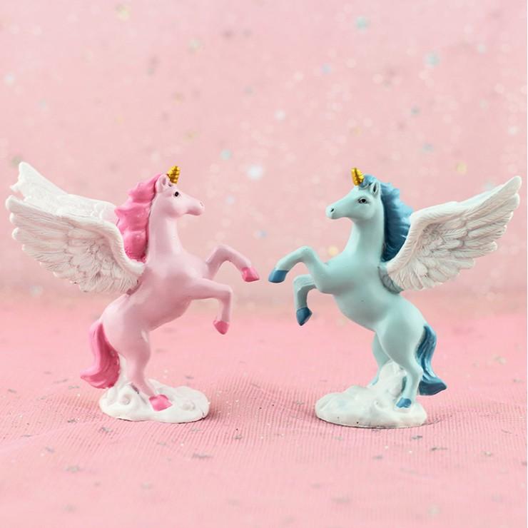 KHO-HN * Mô hình ngựa một sừng Unicorn dùng trang trí bánh sinh nhật, tiểu cảnh, quà tặng, DIY