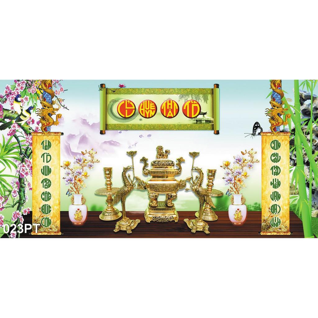 TRANH DÁN TƯỜNG 3D PHÒNG THỜ GIA TIÊN KÍCH THƯỚC LỚN - TRANH DÁN BÀN THỜ - TRANH PHÒNG THỜ ĐẸP KHỔ LỚN