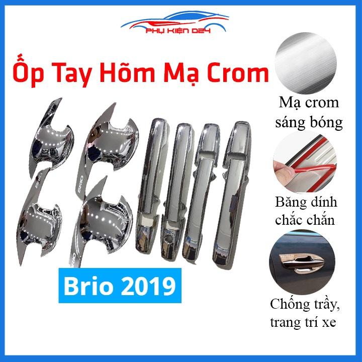 Ốp tay hõm mạ crom Brio 2019 sáng bóng chống trầy bảo vệ cửa xe ô tô