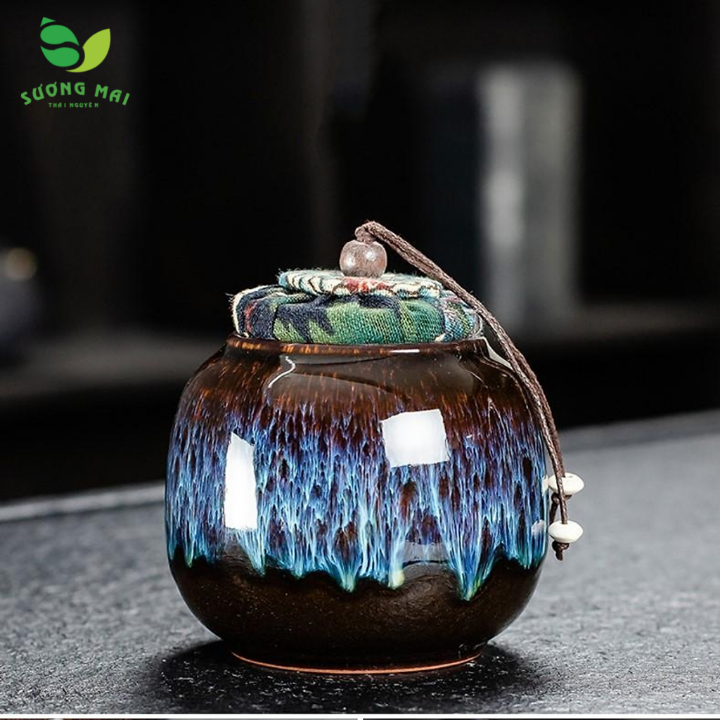 Bộ ấm chén pha trà men hỏa biến 15 món