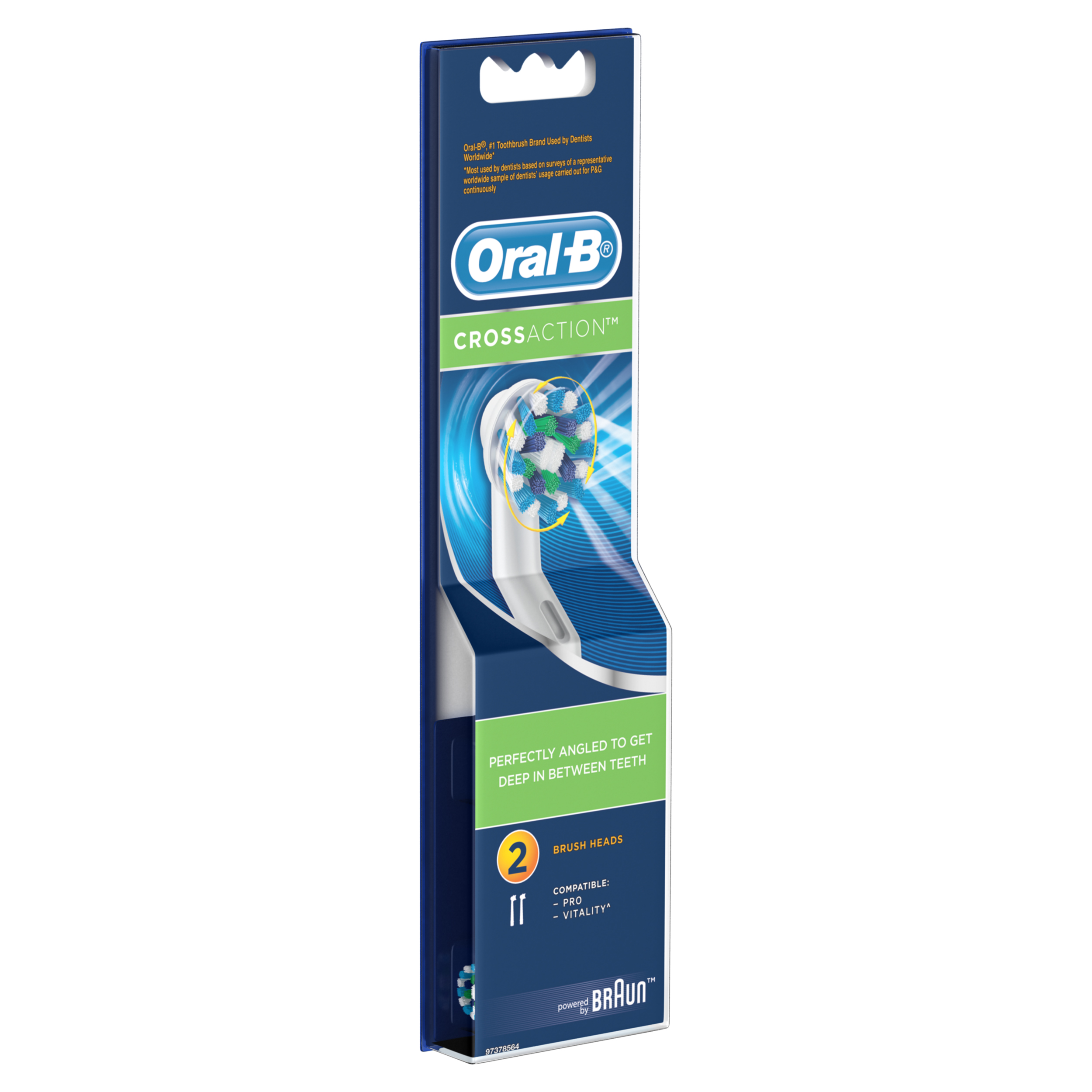 Combo Đầu Bàn Chải Điện ORAL-B Vitality Cross Action Làm Sạch Từng Kẽ Răng Hộp 2 Cái x2