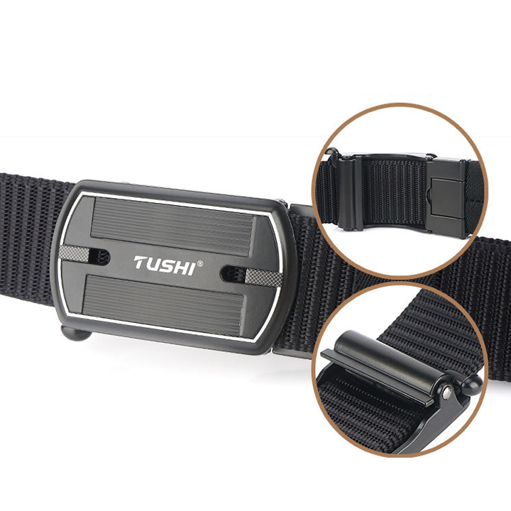 Thắt lưng lính, thắt lưng nam, thắt lưng vải bố mặt thép khoá tự động Arm-1273