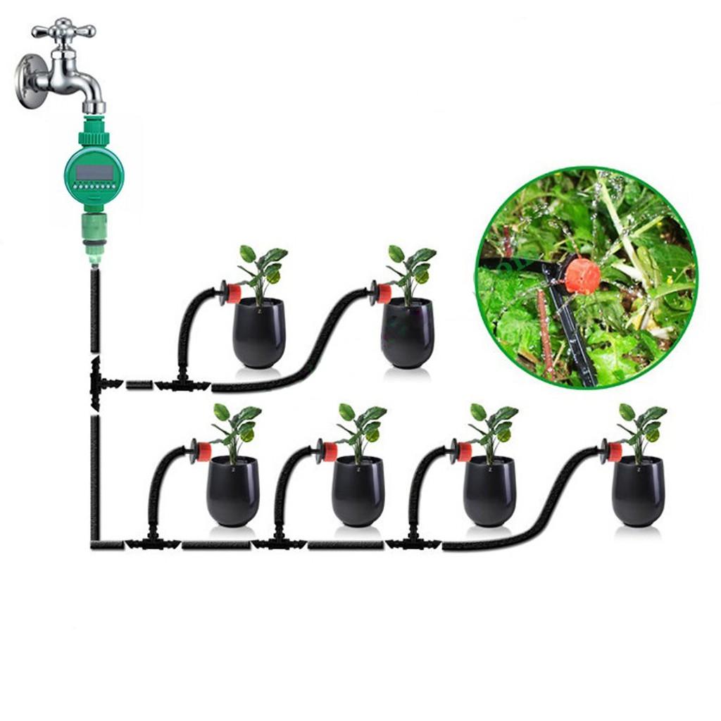 BỘ TƯỚI NHỎ GIỌT TỰ ĐỘNG CHO BAN CÔNG, SÂN VƯỜN KÈM VAN NƯỚC HẸN GIỜ