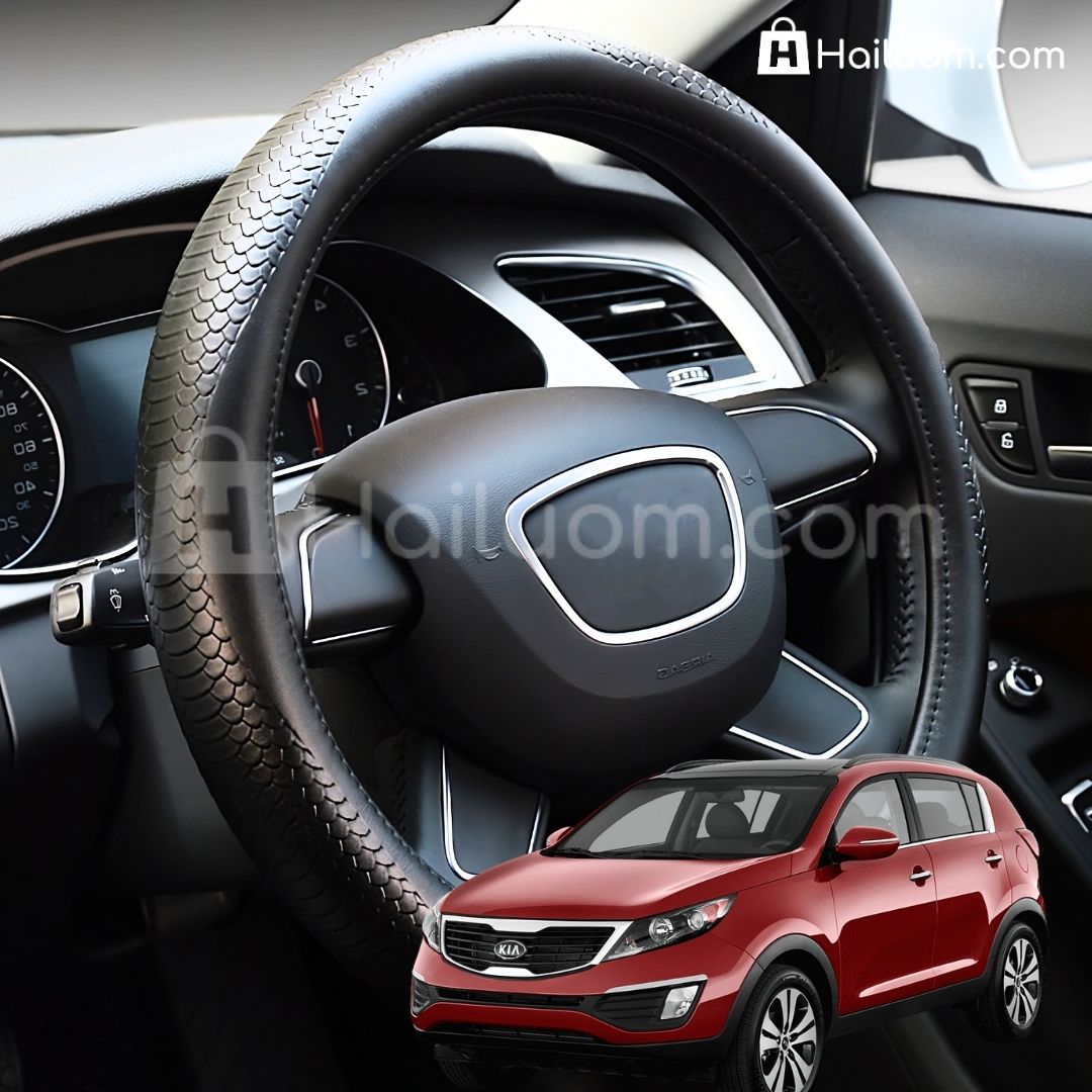Bọc Vô Lăng ô tô cho KIA SPORTAGE Da Thật Họa Tiết Da Rắn Cao Cấp