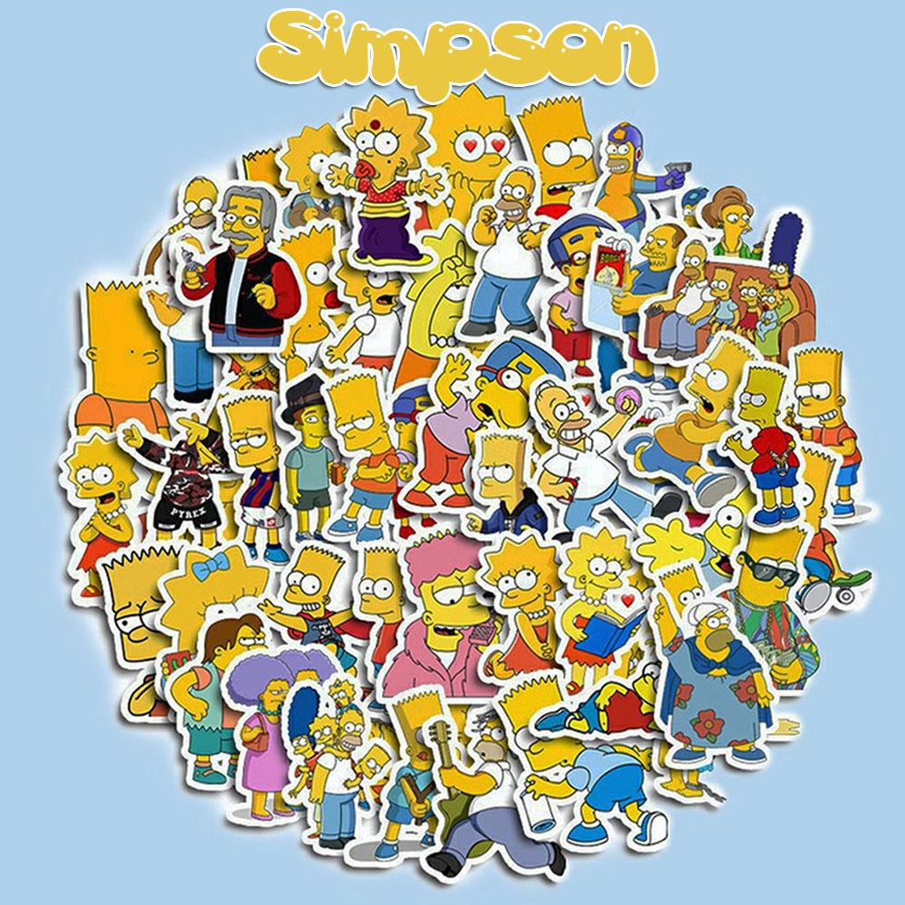 Sticker Anime simpson Cắt Sẵn Hình Dán Trang Trí Mũ Bảo Hiểm Laptop Điện Thoại Ván Trượt Sổ tay Notebook