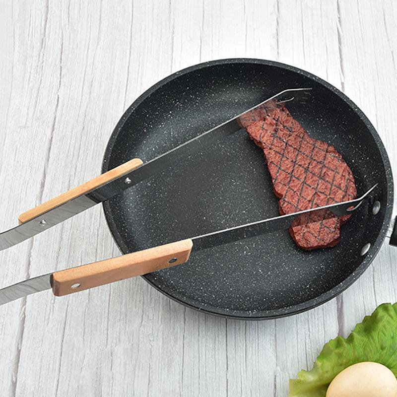 BBQ Dao Muỗng Nĩa BBQ Dụng Cụ Nướng Nướng Bộ Gỗ Sồi Tay Cầm BBQ Tông Thịt Nĩa Thìa Đũa Bếp Nướng Phụ Kiện