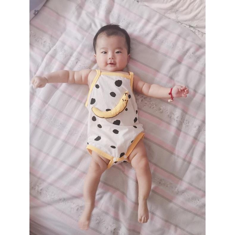 [122:H6] Bodysuit 2 dây bé gái họa tiết chấm bi, sọc ngang đáng yêu hàng QCCC