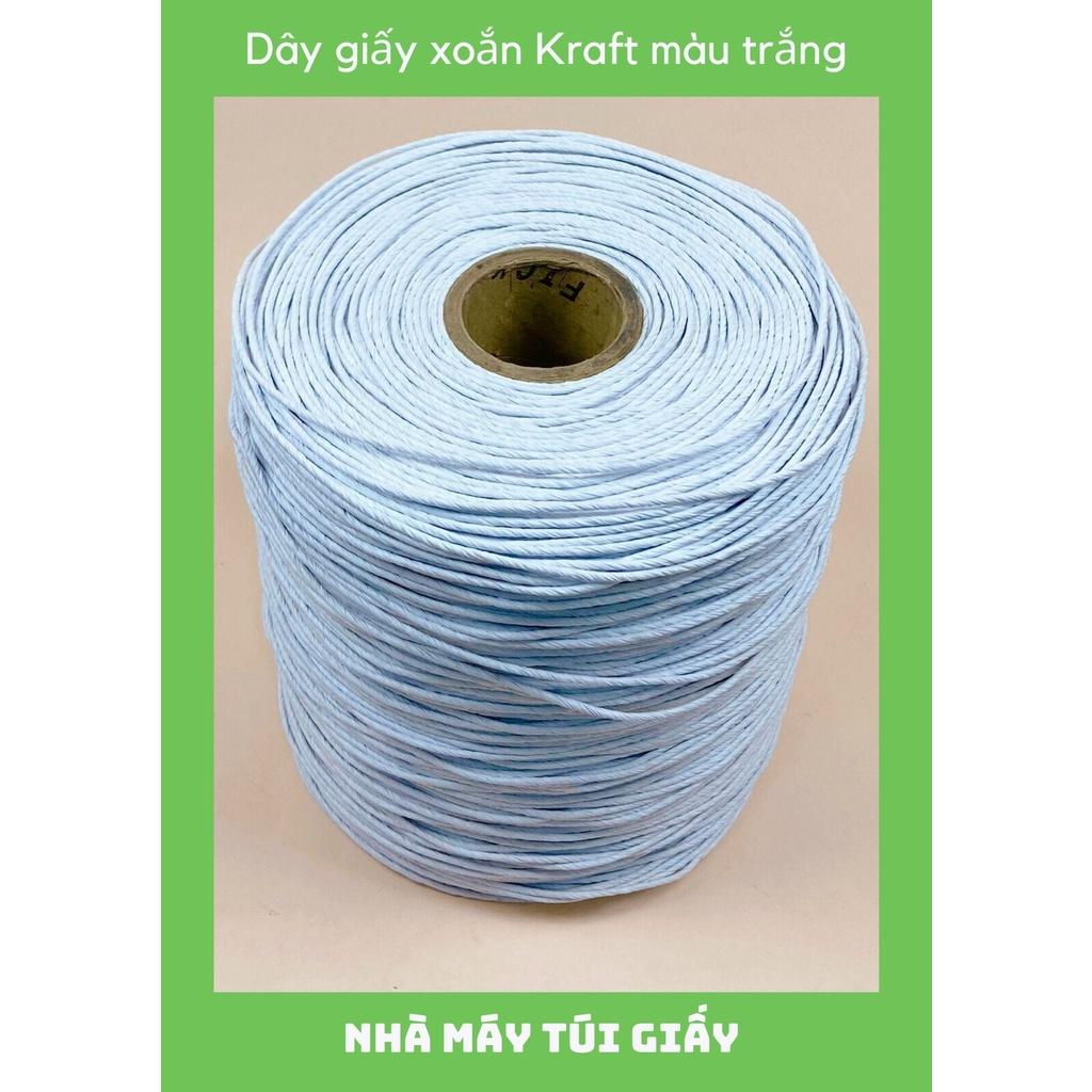 (MẪU THỬ) Dây xoắn giấy màu nâu, trắng, đen, chocolate, matcha Vintage dài 30m