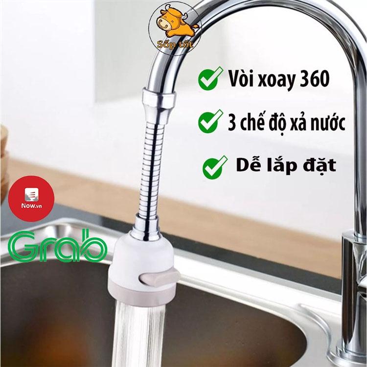 Đầu vòi rửa bát tăng áp xoay 360 3 chế độ rửa sử dụng cho bếp GD133