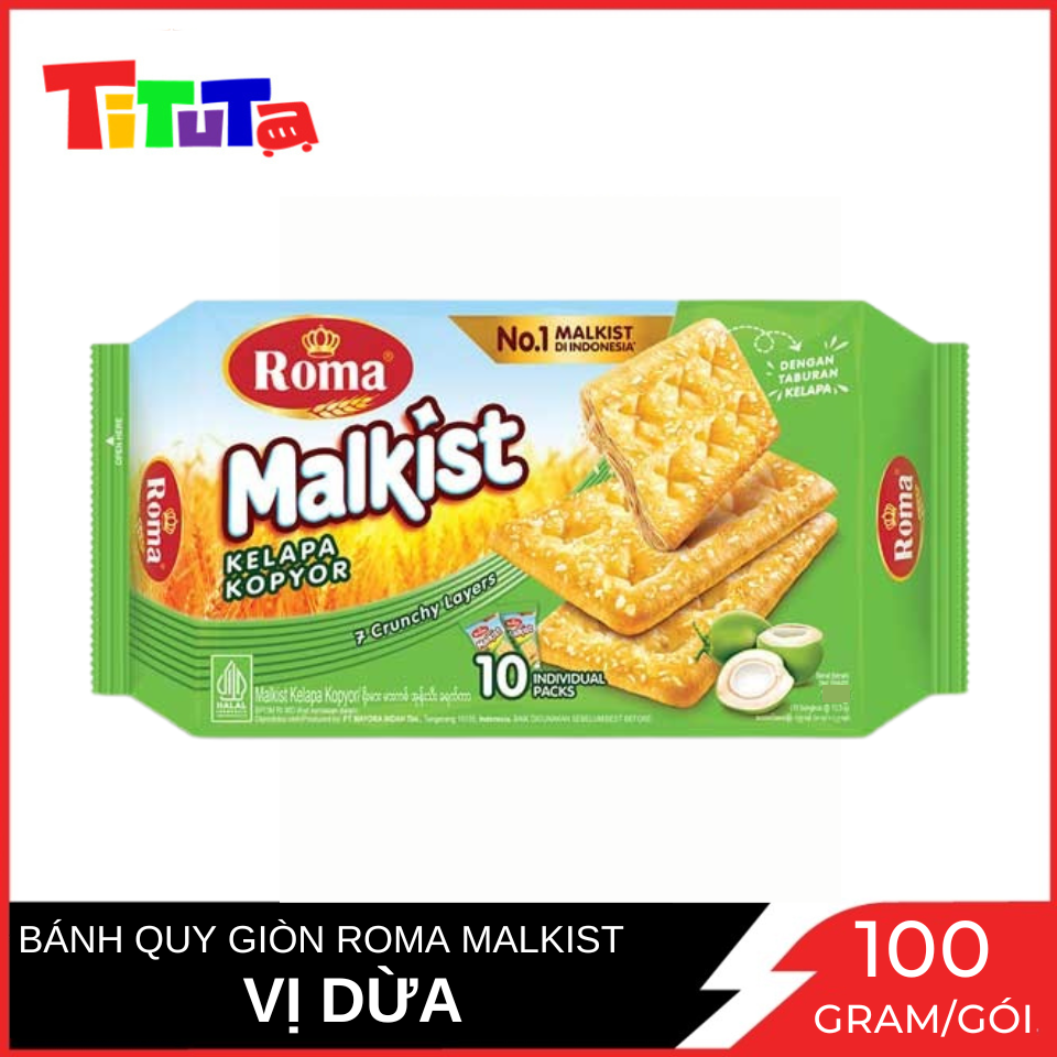 Bánh quy giòn vị dừa Roma Malkist 100g