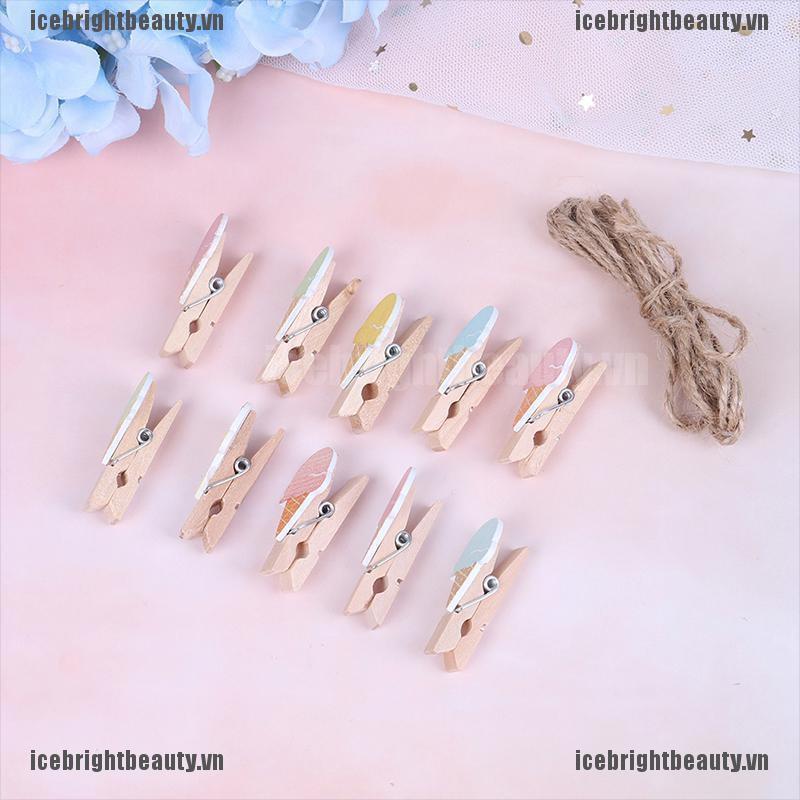 Bộ 10 Kẹp Gỗ Hình Cây Kem Xinh Xắn