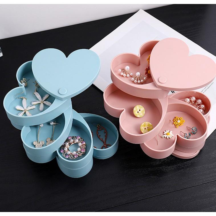 ️Hộp Đựng Trang Sức Nhiều Ngăn Mini 2 Tầng 3 Tầng 4 Tầng Nhựa ABS an toàn giá rẻ để bàn tiện lợi