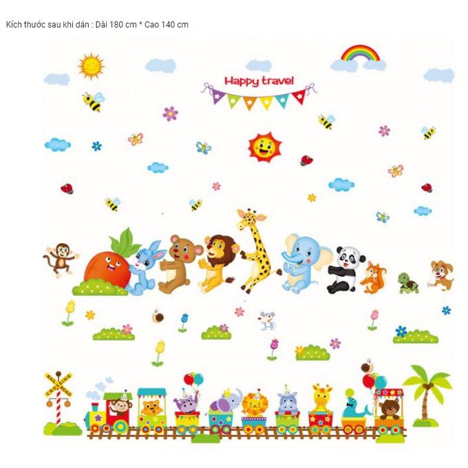 BỘ COMBO DECAL GHÉP ĐÔI TRANG TRÍ - Cà Rốt 01 phối xe lửa