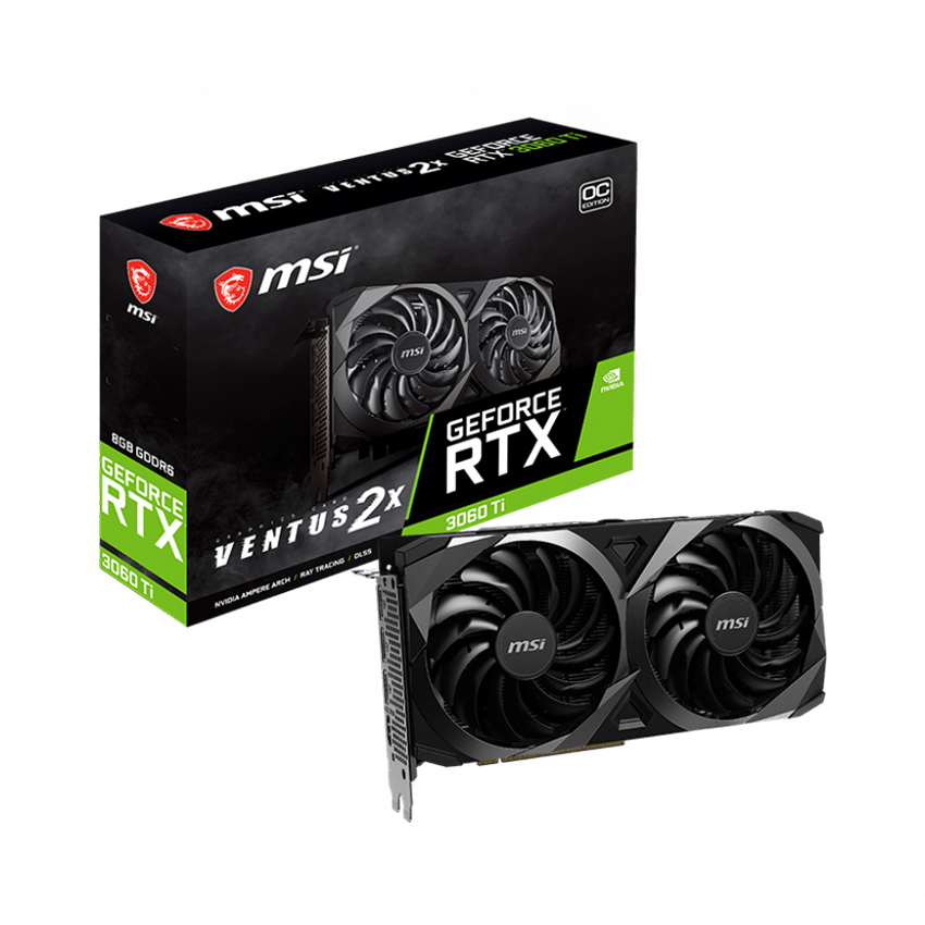 Card màn hình MSI RTX 3060 Ti VENTUS 2X OCV1-8GB LHR - Hàng Chính hãng