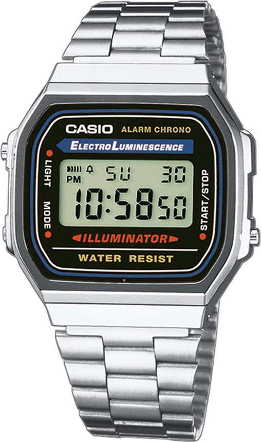 Đồng Hồ Nam Dây Thép Không Gỉ Casio A168WA-1WDF - Đen