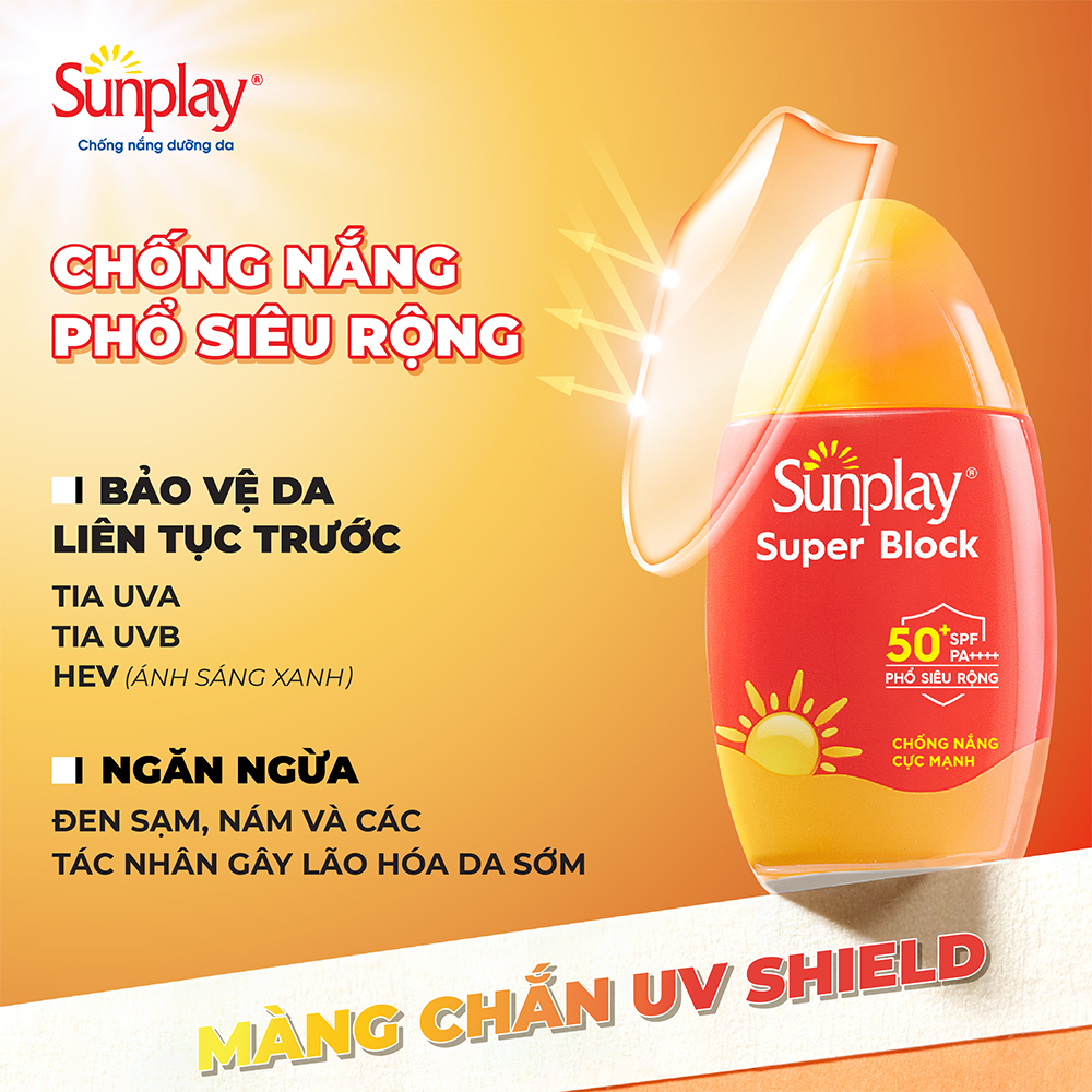 Kem chống nắng Sunplay cực mạnh dạng sữa Sunplay Super Block SPF 81, PA++++ 70g