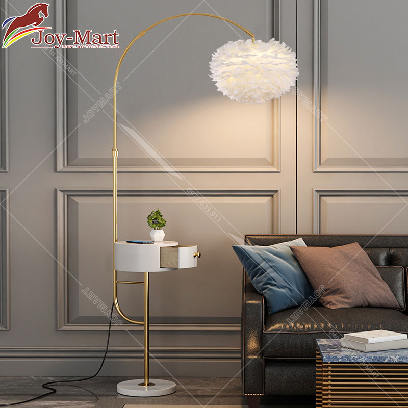 Đèn Cây Đứng Lông Vũ - Đèn Đứng Sofa Trang Trí Phòng Khách Hiện Đại ML5112