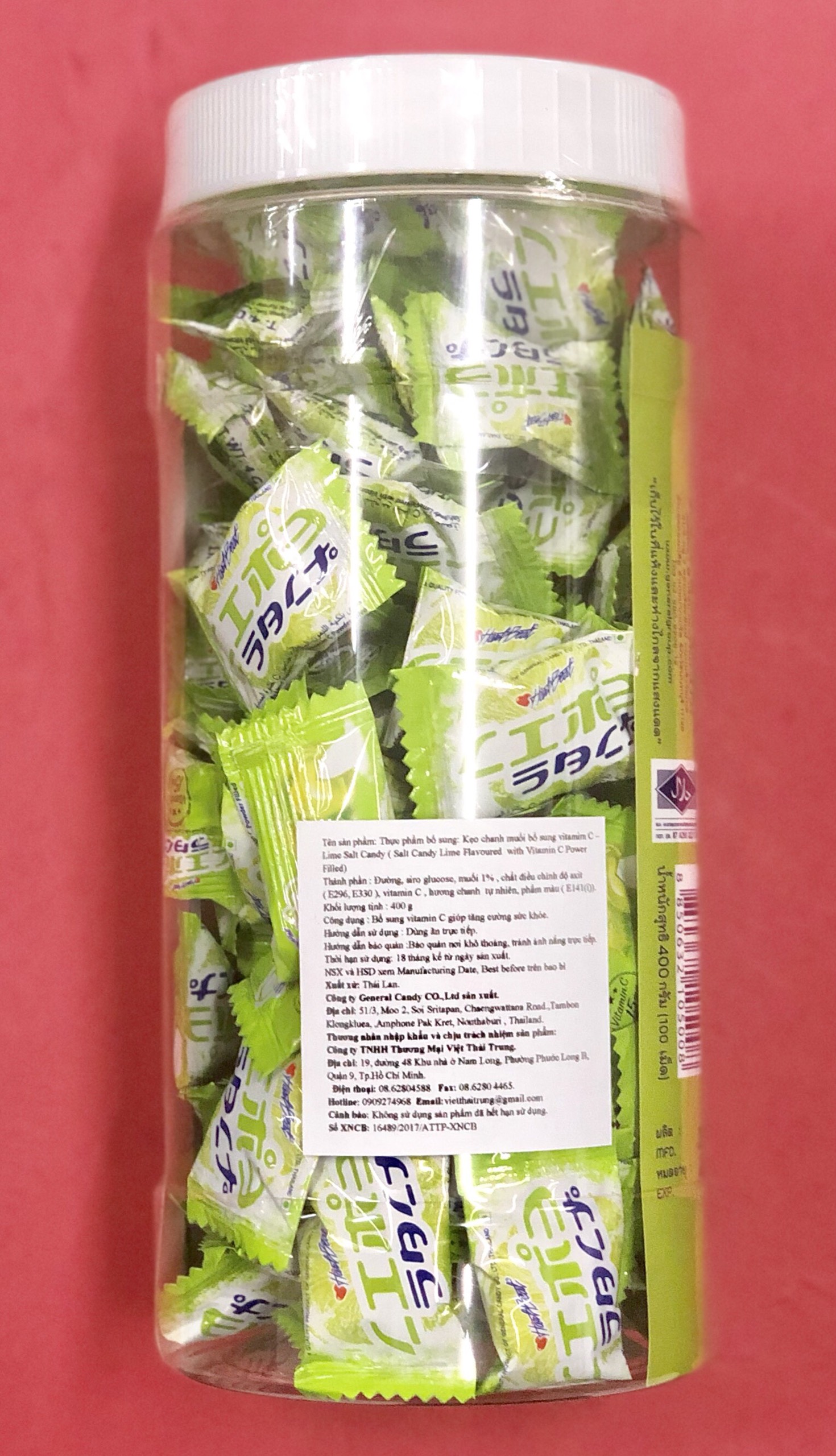 Kẹo chanh muối Hartbeat hủ 400gr