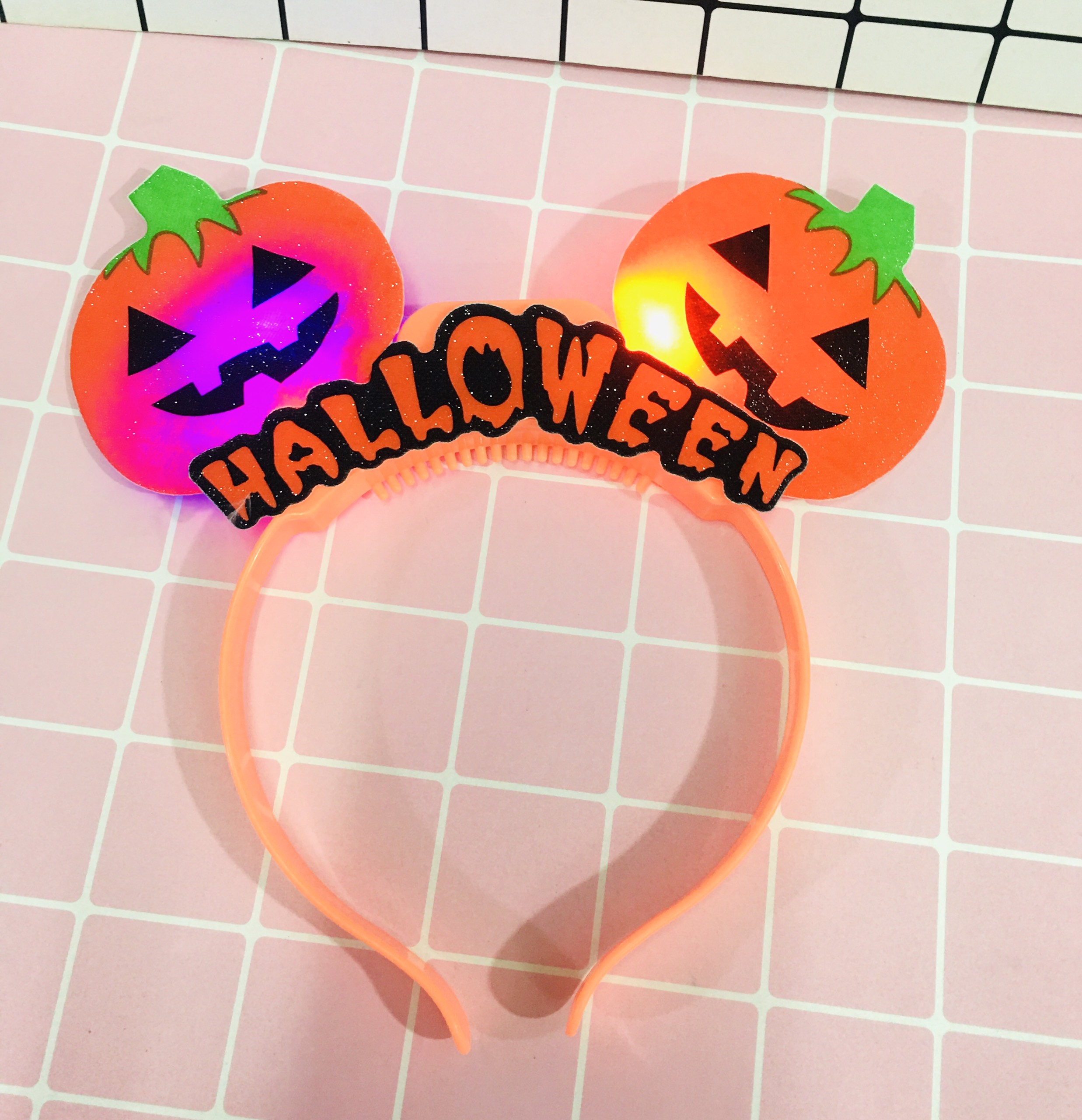 Set 2 bờm bí ngô có đèn hoá trang Halloween