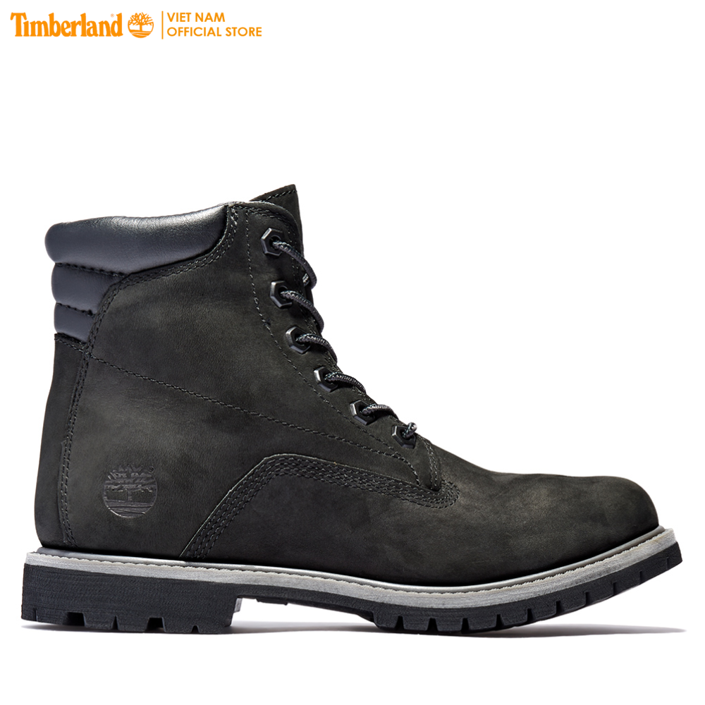 [Original] Timberland Giày Boot Nữ - Women’s Waterville 6-Inch Waterproof Boot Black Nubuck TB0A17VM01