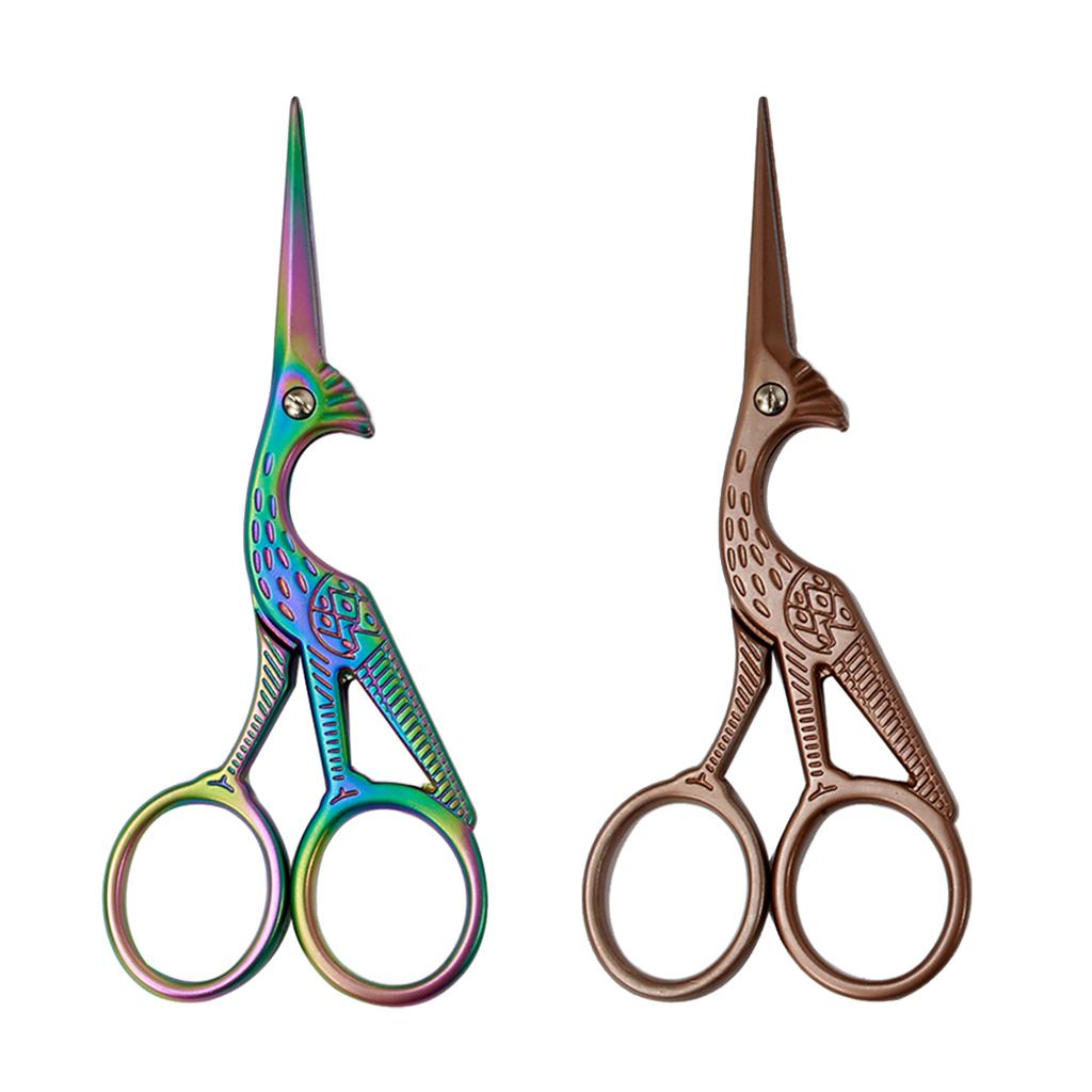 Crane Design Stainless Steel Sewing Embroidery Scissors Cutter Colorful