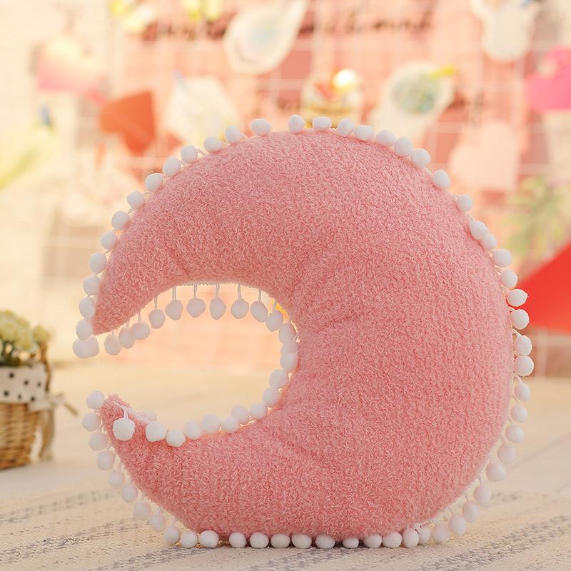 Đám Mây Gối Nhung Màu Hồng Trắng Nhồi Bông Mềm Ngôi Sao Ném Gối Mặt Trăng Đệm Cho Bé Trẻ Em Áo Gối Sofa Trang Trí Nhà Bạn Gái Gối & Đệm