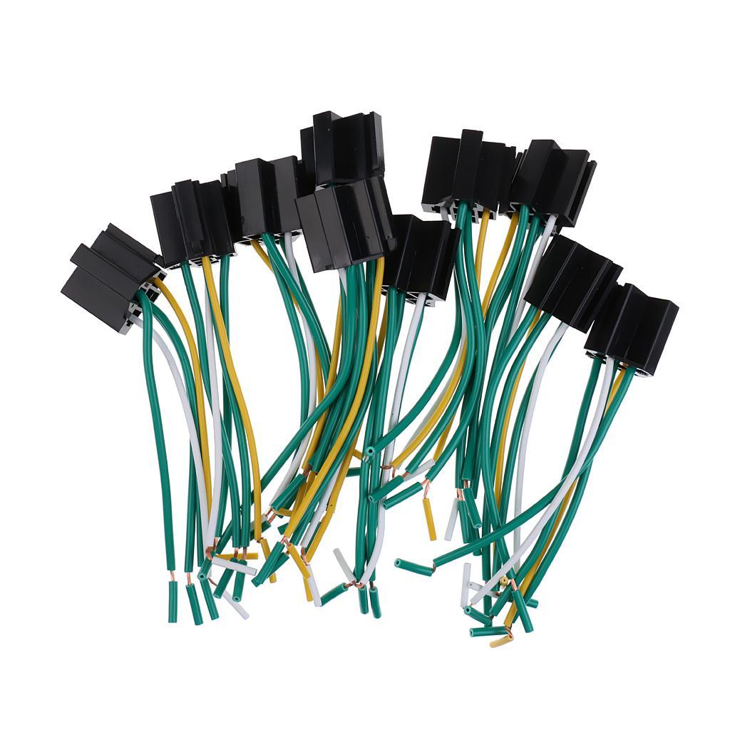 10pcs Pre- 5 Pin Relay Mounting Base Socket 12V 40A for Car Truck Van