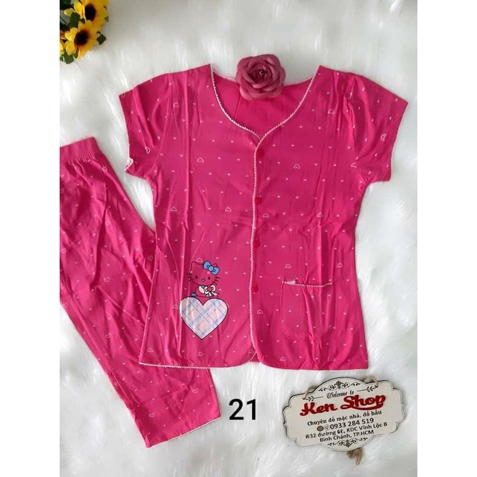 Đồ bộ cotton thái, quần lửng có túi, ảnh thật