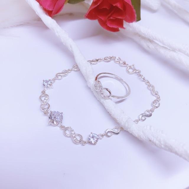 Bộ trang sức nhẫn và lắc tay vô cực