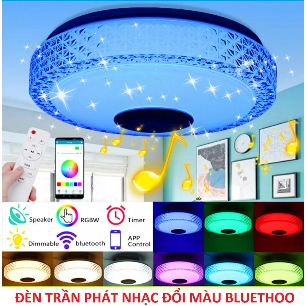 Đèn ốp trần đổi màu nghe nhạc bluethoo thông minh mẫu mới sang trọng có điều khiển kết nối điện thoại